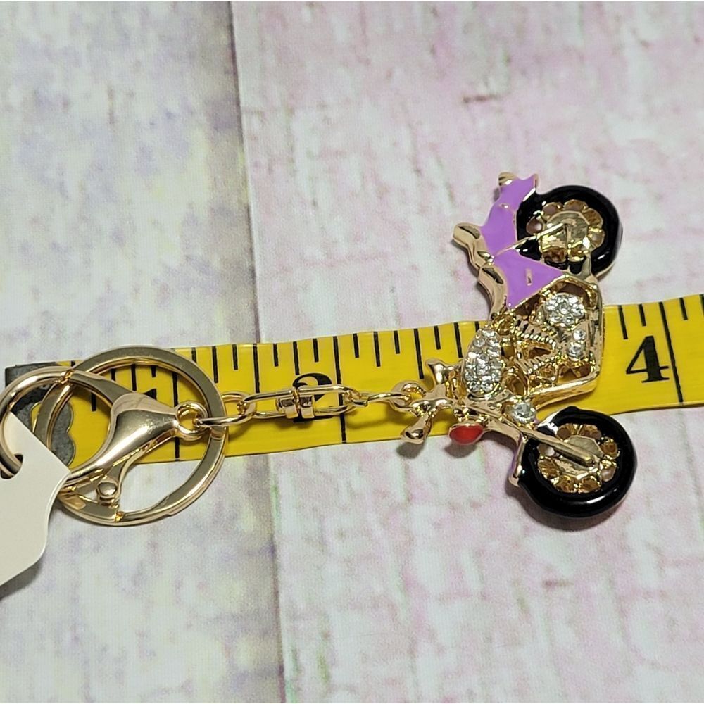 Austrian Crystal Motorcycle Keychain - Picture 8 of 12
